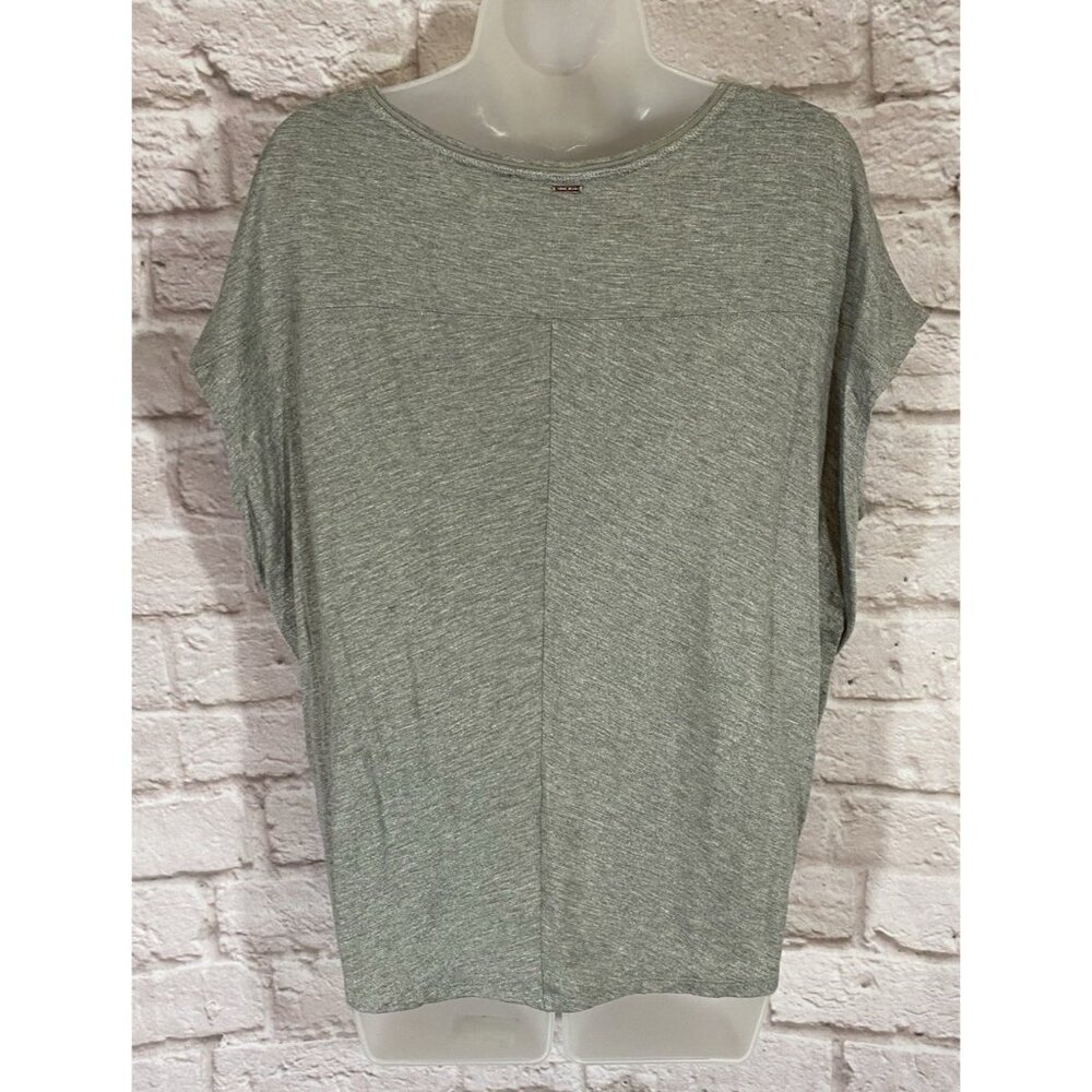 White House Black Market Gray Shimmer Silver Blouse Shirt Large Dolman 9996 - Picture 5 of 11
